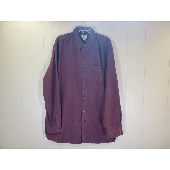 LL‎ Bean Men's XXL Tall Houndstooth Red Black Flannel Button Down Shirt 2XLT - Picture 3 of 7